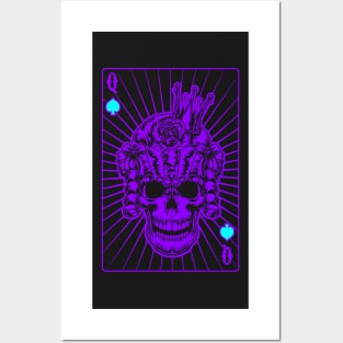 Queen of Spades Purple Skull Posters and Art